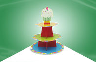 三層のケーキのボール紙の立ち客、カウンタートップは表示を立てます