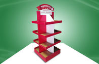 赤く環境に優しい段ボール自由で永続的な表示装置オフセット印刷によじ登る 4 つの棚