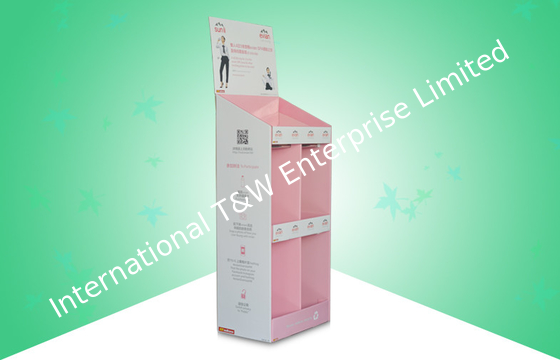 良い価格 OEM ODMのピンクの頑丈な設計の店頭のボール紙の陳列台 オンライン