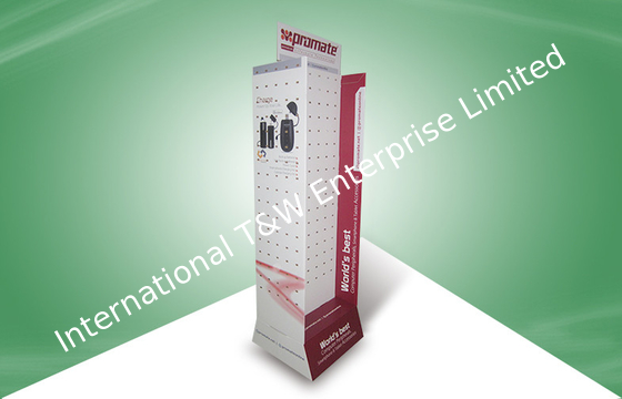 良い価格 安定したボール紙のフロア・ディスプレイはUsb及びヘッドホーンのためのホックによって立ちます オンライン