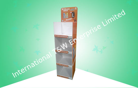 良い価格 達成の設計の飲み物を促進する強い4つの棚POSのボール紙の陳列台 オンライン