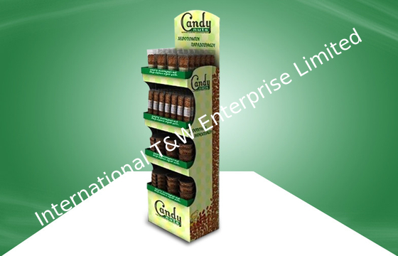 良い価格 4 棚が付いているカスタマイズされたキャンデー POP のボール紙の表示、ボール紙のフロア・ディスプレイは立ちます オンライン