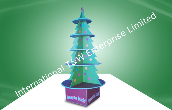 良い価格 子供項目のためのリサイクルされた POS のボール紙の表示クリスマス ツリーの設計陳列台 オンライン